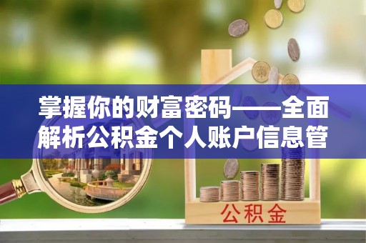辛集掌握你的财富密码——全面解析公积金个人账户信息管理与优化