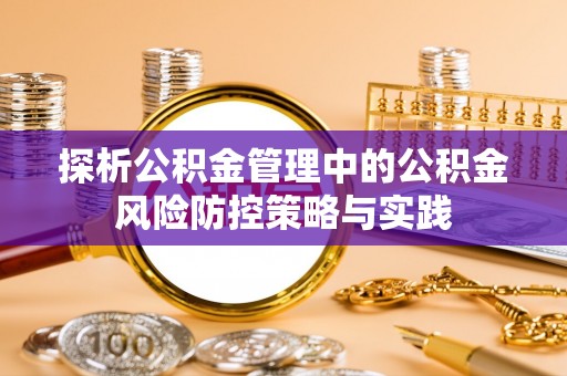 辛集探析公积金管理中的公积金风险防控策略与实践