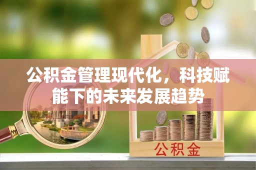 辛集公积金管理现代化，科技赋能下的未来发展趋势