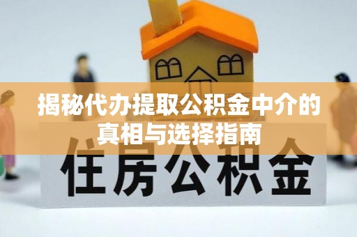辛集揭秘代办提取公积金中介的真相与选择指南